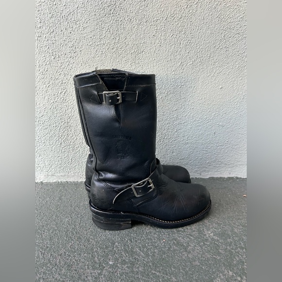 Chippewa Engineer Boots Moto Motorcycle Vibram Soles Steel ToeMen's US 8